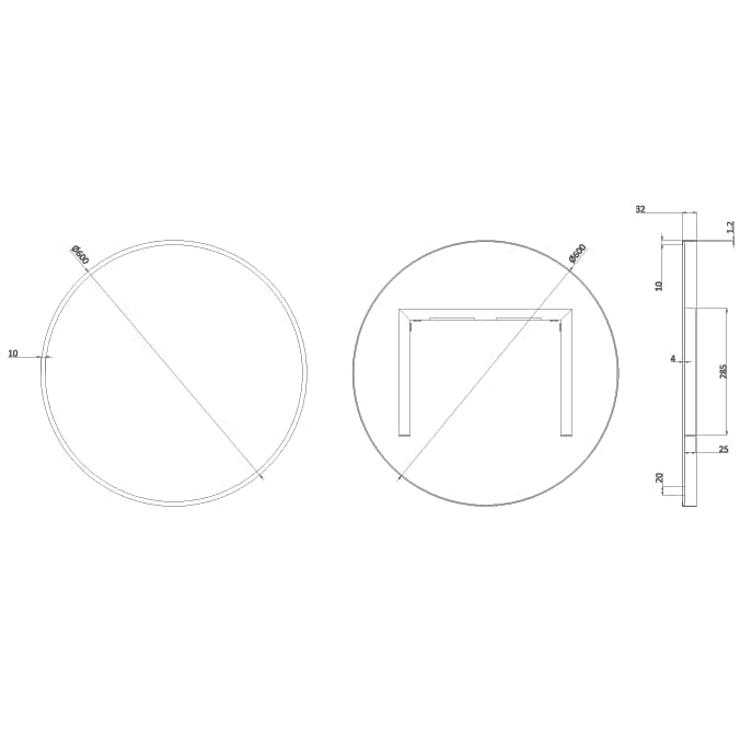 Crosswater Standard Mirror Crosswater Infinity Round Framed Mirror