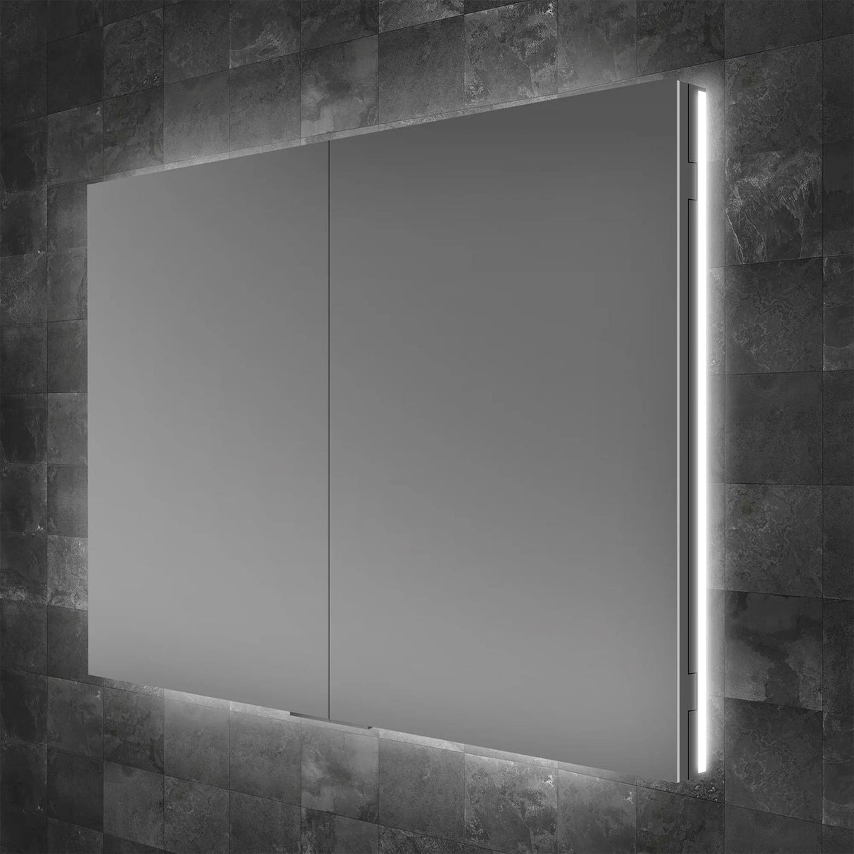 HiB Mirrored Cabinet 800 x 700mm HiB Atrium LED Illuminated Semi-Recessed Mirrored Cabinet