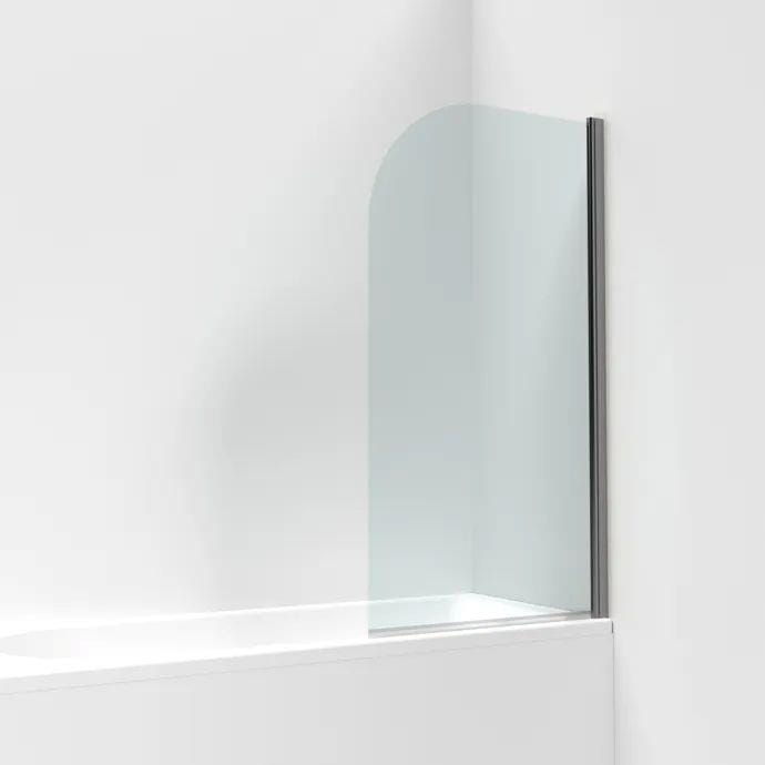 Aquarius Bathrooms Bath Screen Aquarius LevAqua Curved 6mm Hinged Bath Screen 1400 x 800mm