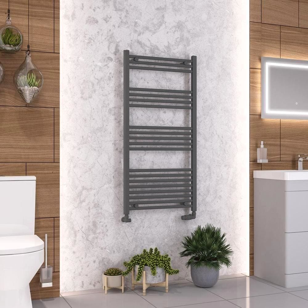 Eastbrook Ladder Rails 1200 x 600 / Duel Fuel Eastbrook Wendover Straight Heated Towel Rail in Anthracite