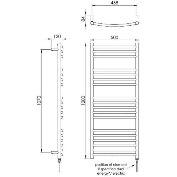 Vogue Ladder Rail Vogue Kerve Curved Ladder Rail in Polished Stainless Steel