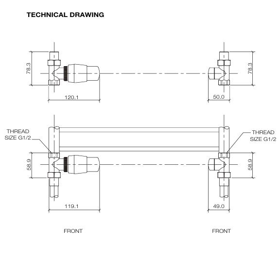 Tissino Radiator Valves Tissino Hugo2 Straight Radiator Valves with Thermostatic Head