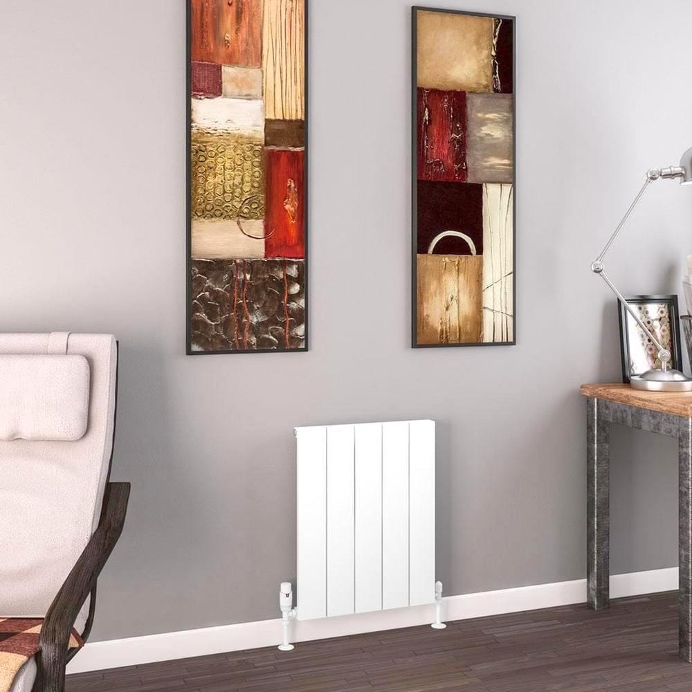 Eastbrook Panel Radiator 600 x 470 / Electric Only Eastbrook Charlton Horizontal Aluminium Designer Radiator in Matt White