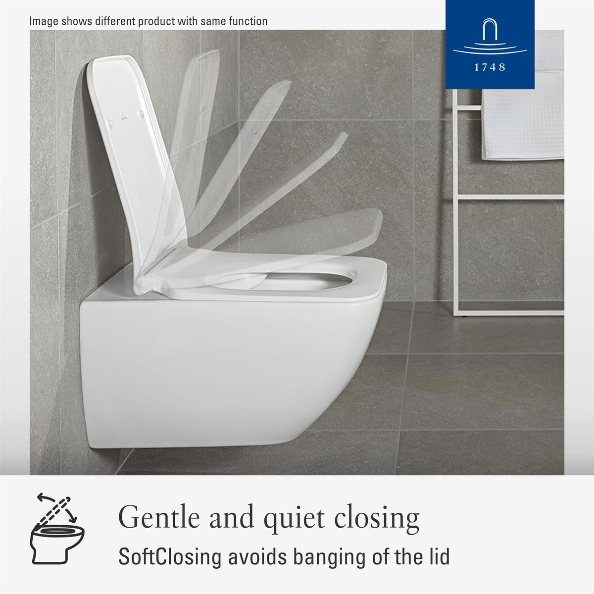 Villeroy & Boch Toilet Seat Villeroy & Boch Architectura Square Soft Close, Quick Release Toilet Seat in White Alpin
