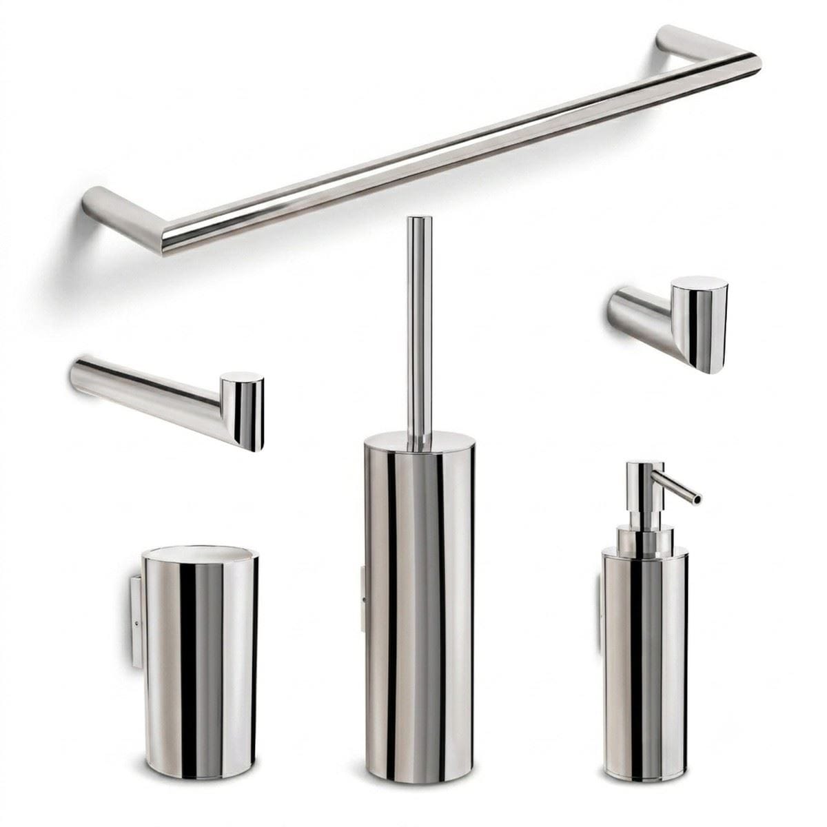 Clearwater Accessory Set Chrome Clearwater Mio Comprehensive Bathroom Accessories Pack