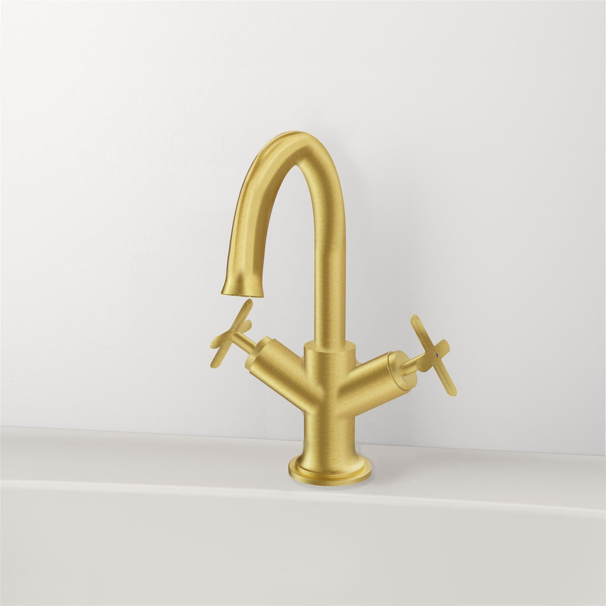 VitrA Mono Basin Tap Brushed Gold VitrA Origin Classic Basin Mixer Tap with Cross Handles