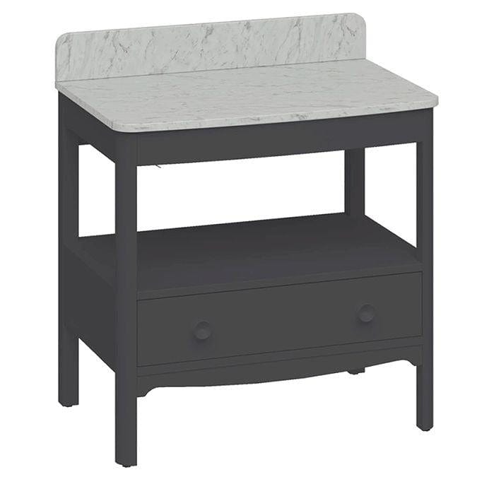 Burlington Floor Standing Vanity Unit Ashbee Grey / Carrara Burlington Guild Floor Standing 850mm Vanity Unit with Worktop