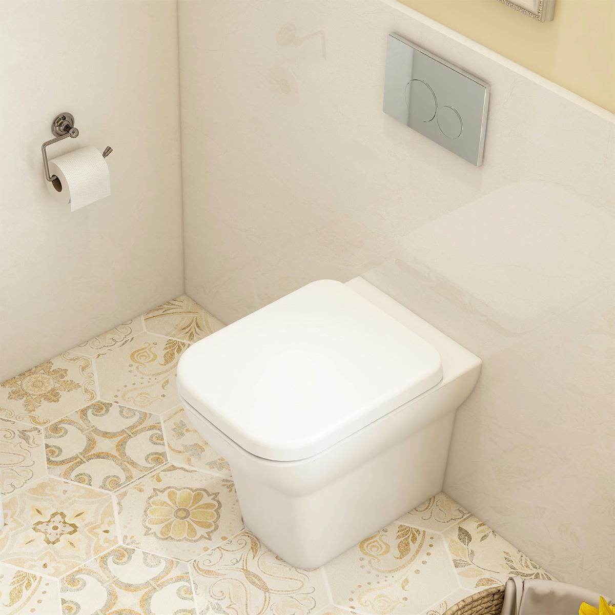 Imex Back to Wall Toilet Imex Suburb Back to Wall Toilet with Soft Close Seat in White