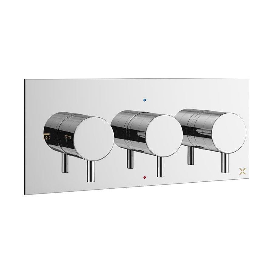 Crosswater Concealed Shower Valve Crosswater MPRO 2 Outlet, 3 Handle Landscape Concealed Thermostatic Shower Valve