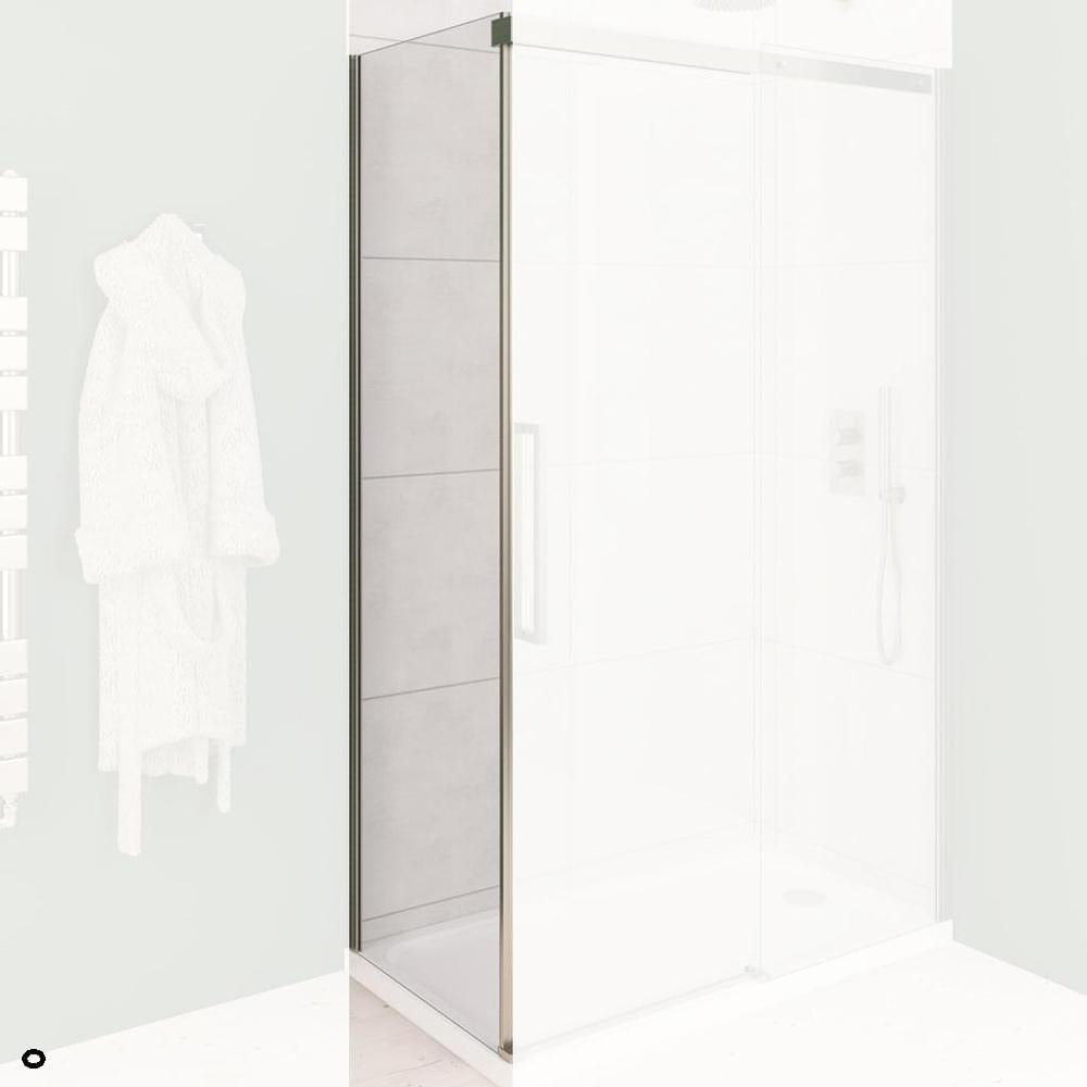 Eastbrook Side Panel Brushed Brass / 900mm Eastbrook Corniche 2000 8mm Side Panel for Sliding Doors