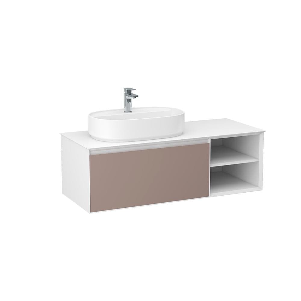 Imex Wall Mounted Vanity Unit Imex Essence Wall Mounted 1200mm Single Drawer Vanity Unit with Worktop and 1 Tap Hole Basin
