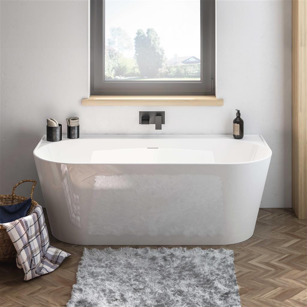Eastbrook Back to Wall Freestanding Baths Eastbrook Brockland Freestanding Bath - 1600 x 750mm - Gloss White
