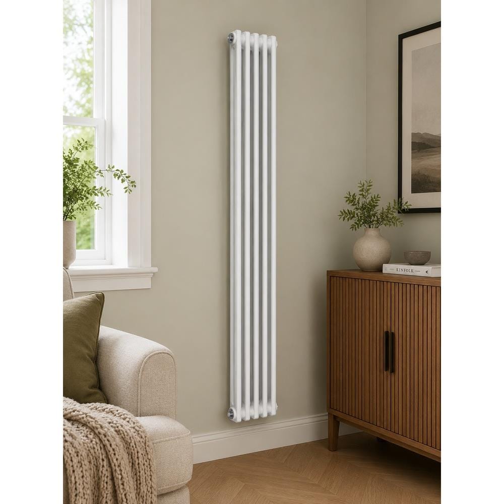 Aquarius Bathrooms Column Radiator 1800 x 245mm Aquarius Foundry Vertical 2 Column Radiator in White