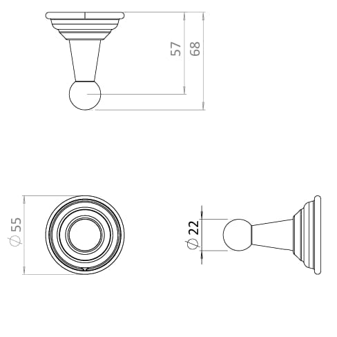 Crosswater Robe Hook Crosswater Belgravia Single Robe Hook