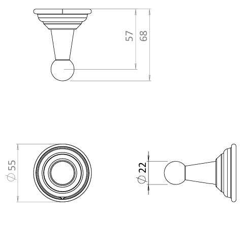 Crosswater Belgravia Single Robe Hook