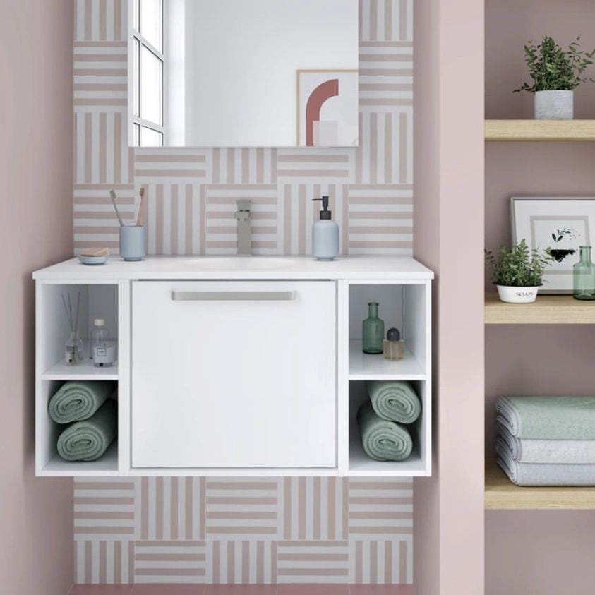 Crosswater Wall Mounted Vanity Unit Matt White / 900mm / Single Basin Crosswater Infinity Wall Mounted Vanity Unit with Basin