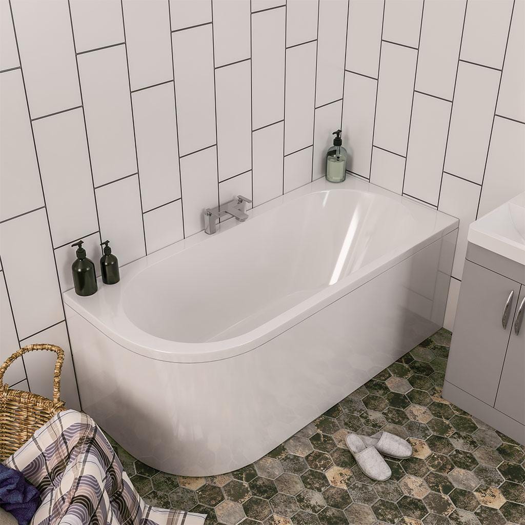 Eastbrook Double Ended Bath 1600 x 725mm / Reinforced / Right Handed Eastbrook Biscay Double Ended Bath with Curved End