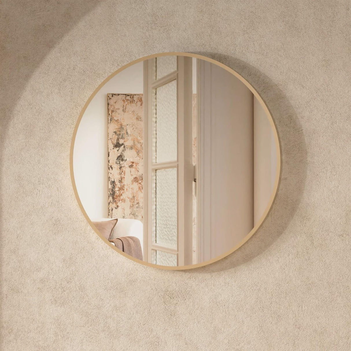 Crosswater Standard Mirror 600mm / Brushed Brass Crosswater Infinity Round Framed Mirror