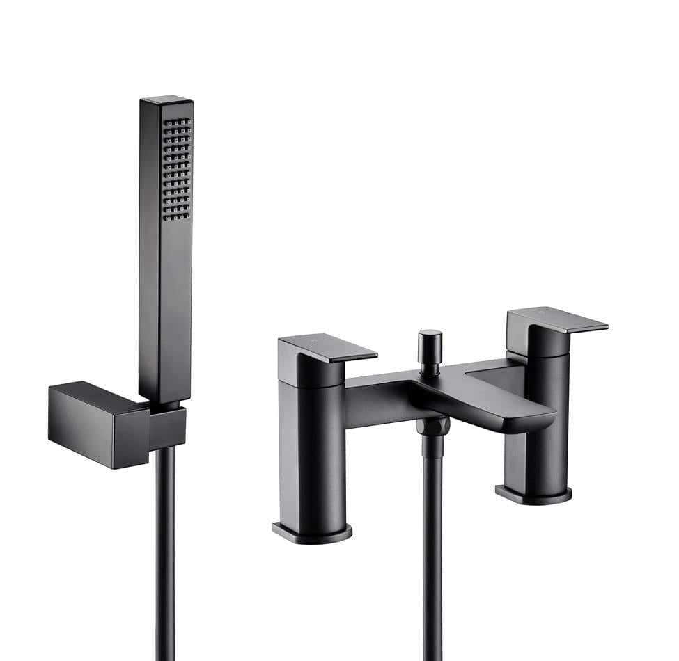 Aquarius Bath Shower Mixer Matt Black Aquarius Hydro Bath Shower Mixer Tap with Shower Kit