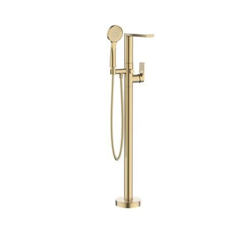Crosswater Freestanding Bath Filler Brushed Brass Crosswater Fuse Floorstanding Bath Shower Mixer