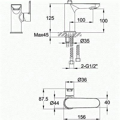Imex Mono Basin Tap Imex Alma Single Side Lever Basin Mixer Tap with Clicker Waste in Chrome