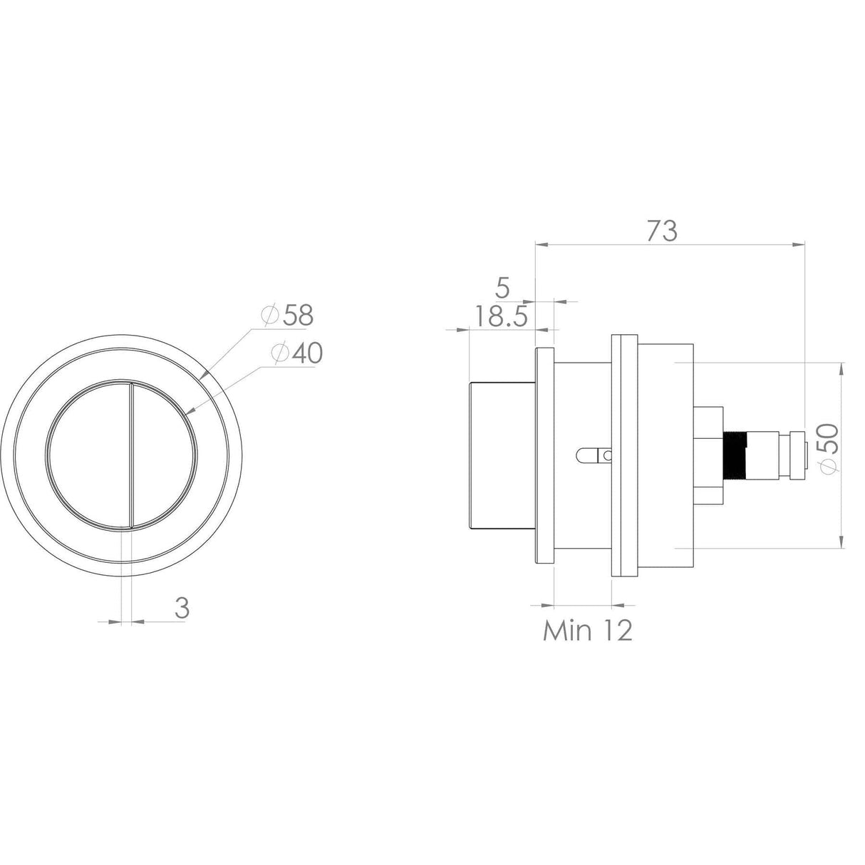 Saneux Flush Plate Saneux FLUSHE 2.0 Brass Flush Button