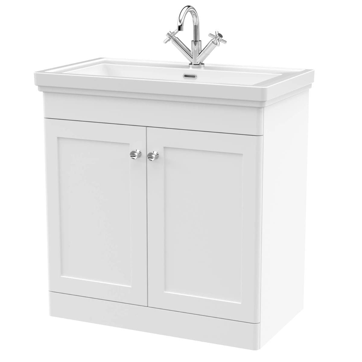 Aquarius Bathrooms Floor Standing Vanity Unit Aquarius Leighton 800mm Floor Standing Two Door Vanity Unit with Basin