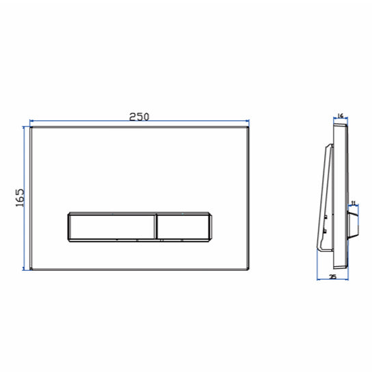 Imex Square ABS Flush Plate (for IMFF01 & IMCC0 Cisterns) in Chrome