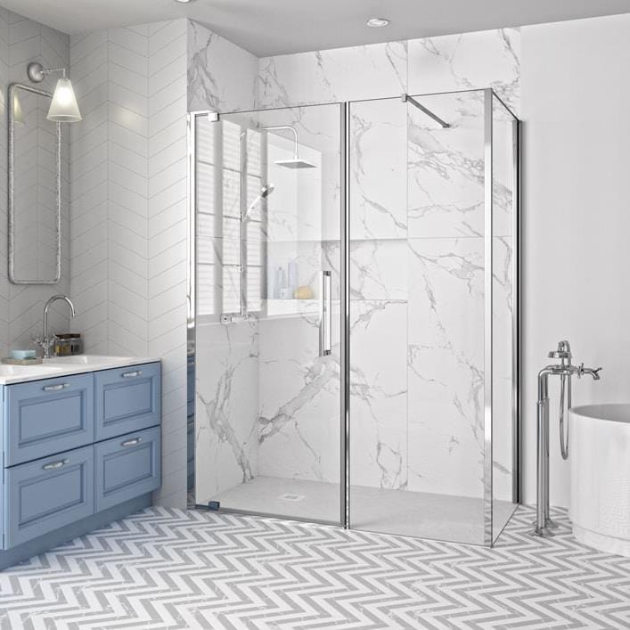 Merlyn Pivot Shower Door Merlyn Series 10 Pivot Shower Door with Inline Panel