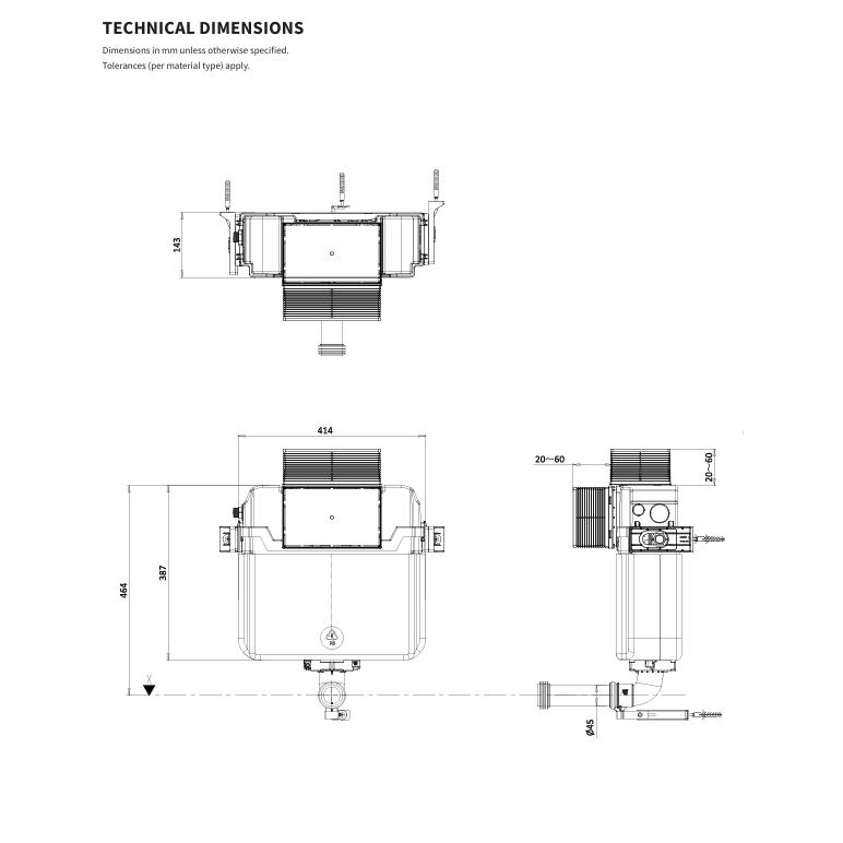 Crosswater Concealed Cistern Crosswater Dual Flush 0.46m Concealed Cistern for Flush Plates