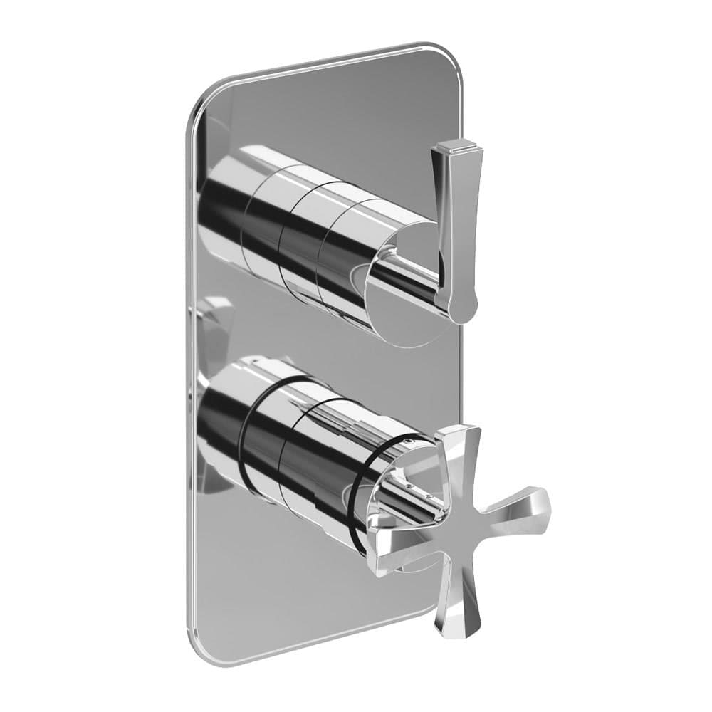 Burlington Concealed Shower Valve Chrome Burlington Riviera 1 Outlet, 2 Handle Concealed Thermostatic Shower Valve