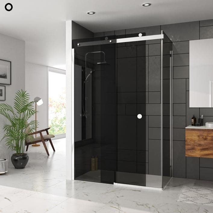 Merlyn Slding Shower Door Merlyn Series 10 Sliding Shower Shower Door in Chrome with Smoked Glass