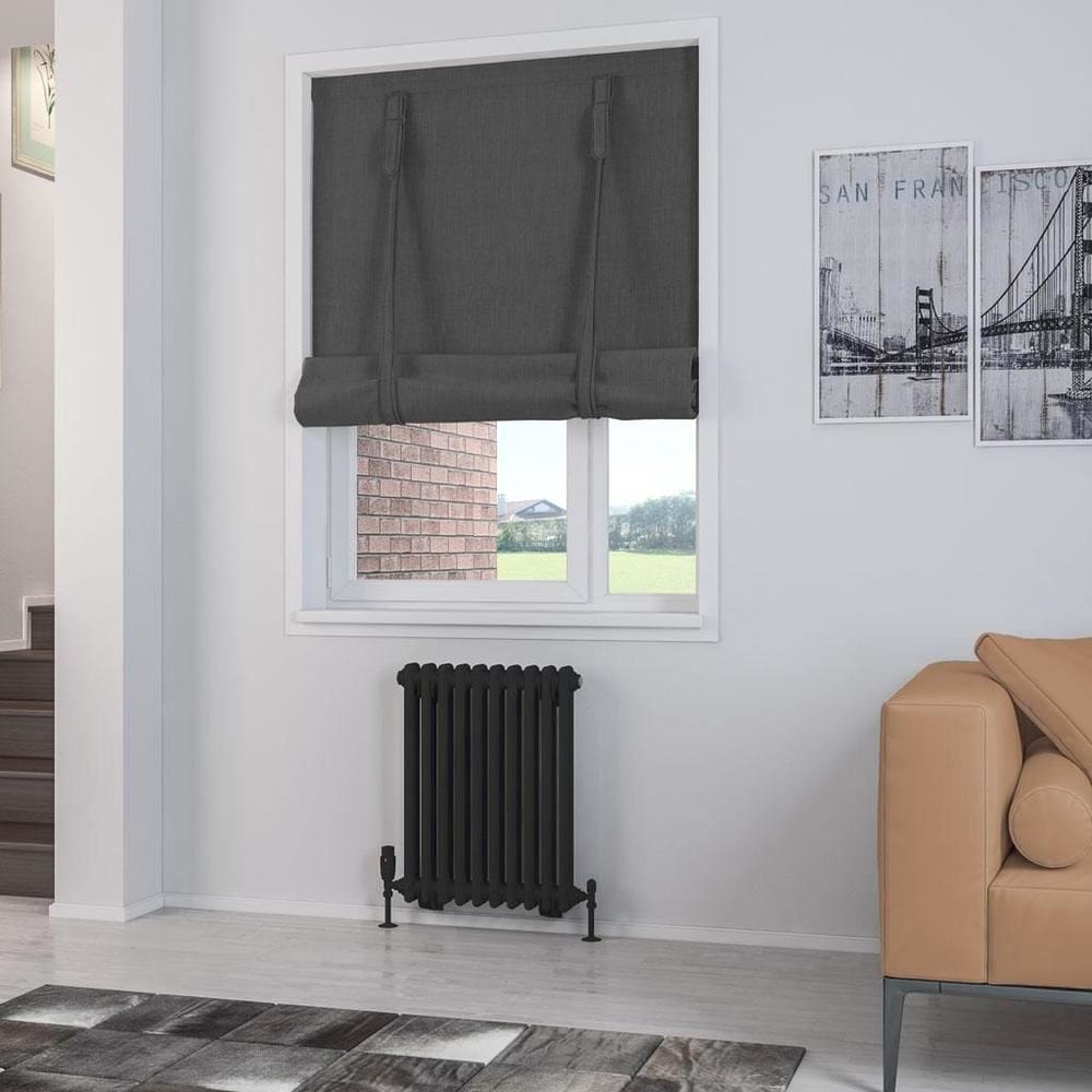 Eastbrook Column Radiator 600 x 473 / Dual Fuel Eastbrook Rivassa Traditional 2 Column Radiator in Matt Black