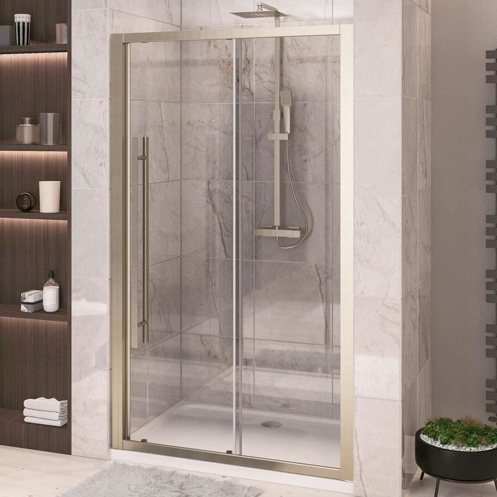 Eastbrook Sliding Shower Door Brushed Brass / 1100mm Eastbrook Vantage 2000 Sliding Shower Door