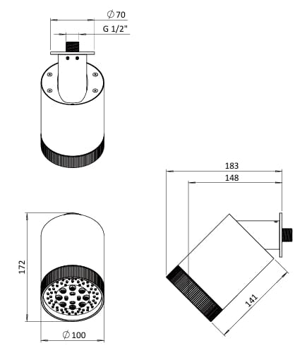 Crosswater Fixed Shower Head Crosswater Revive Multi Flow Shower Head