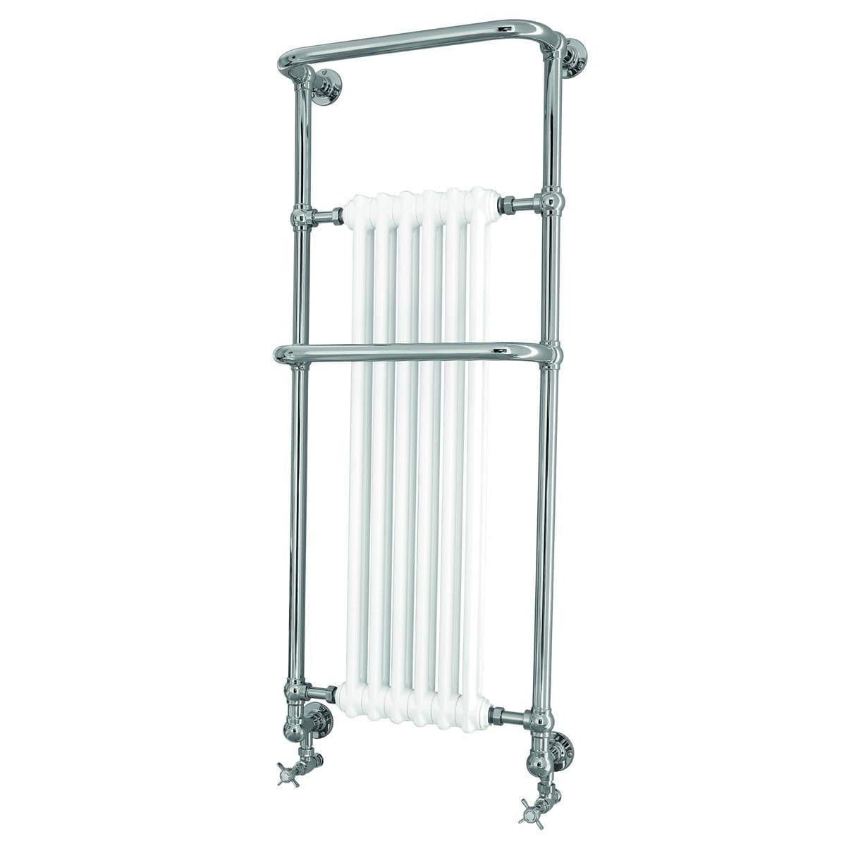 Heritage Insert Radiator Heritage Cabot Wall Mounted Traditional Radiator - 1355 x 574mm - Chrome/White