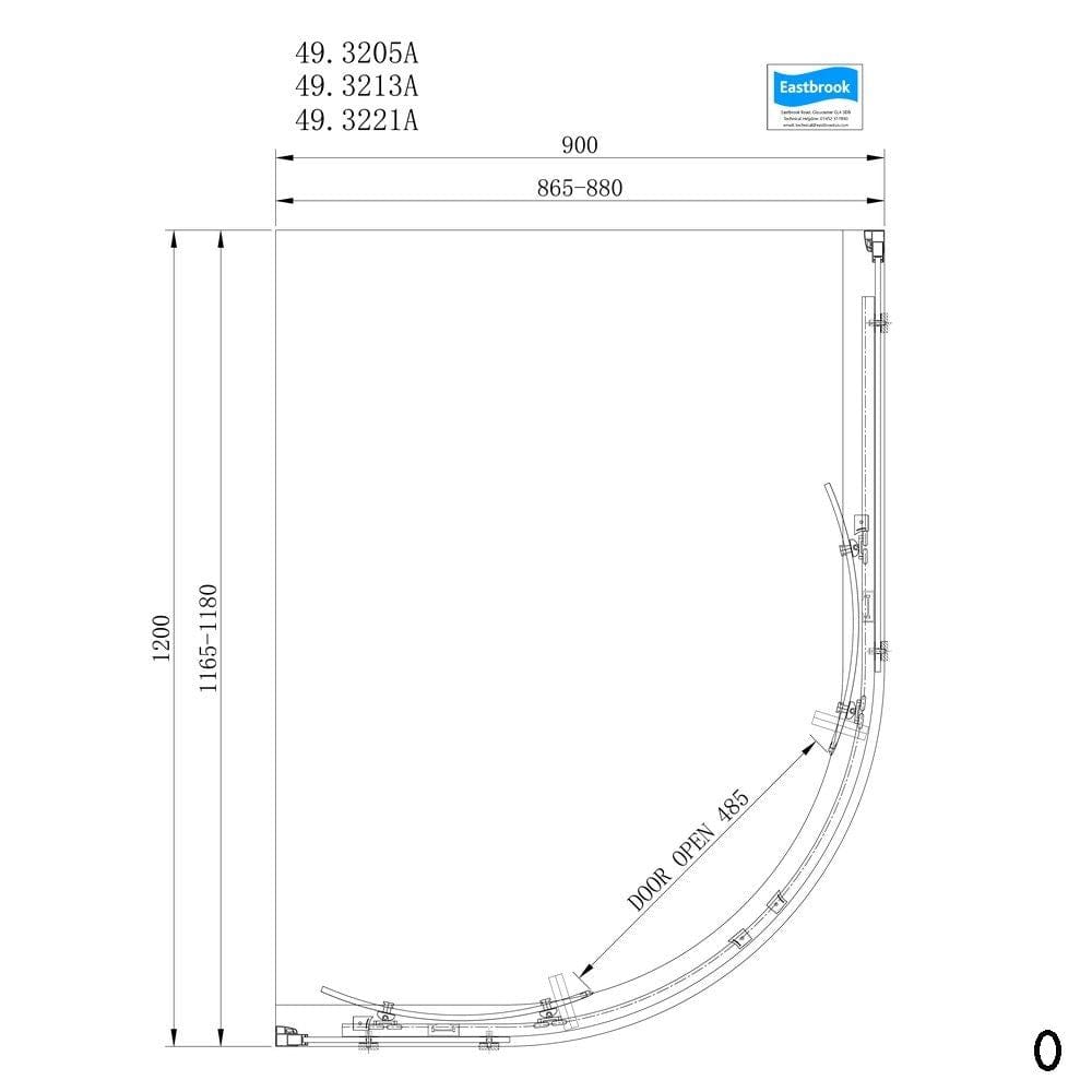 Eastbrook Corniche 2000 8mm Quadrant Shower Enclosure