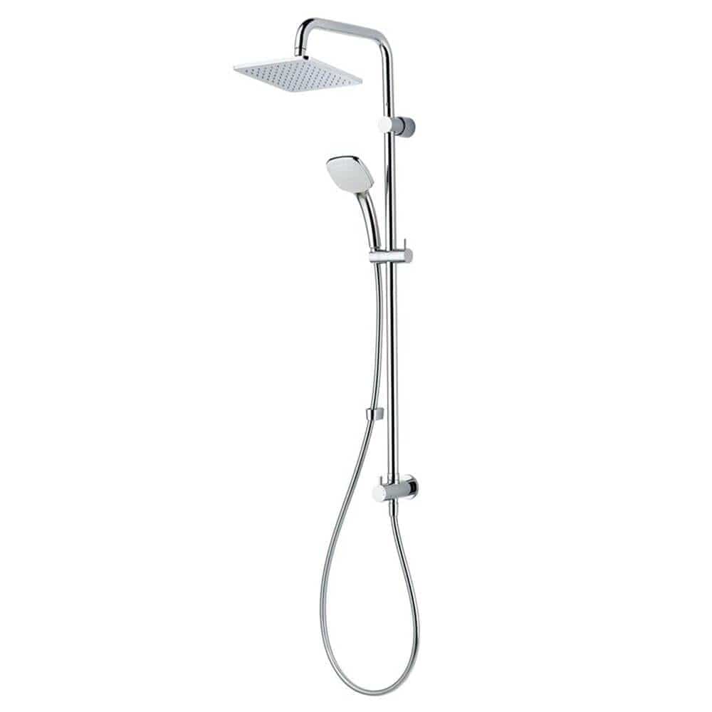 Ideal Standard Shower Riser Rail Ideal Standard IdealRain Riser Rail with Diverter, Square Showerhead and Handset in Chrome