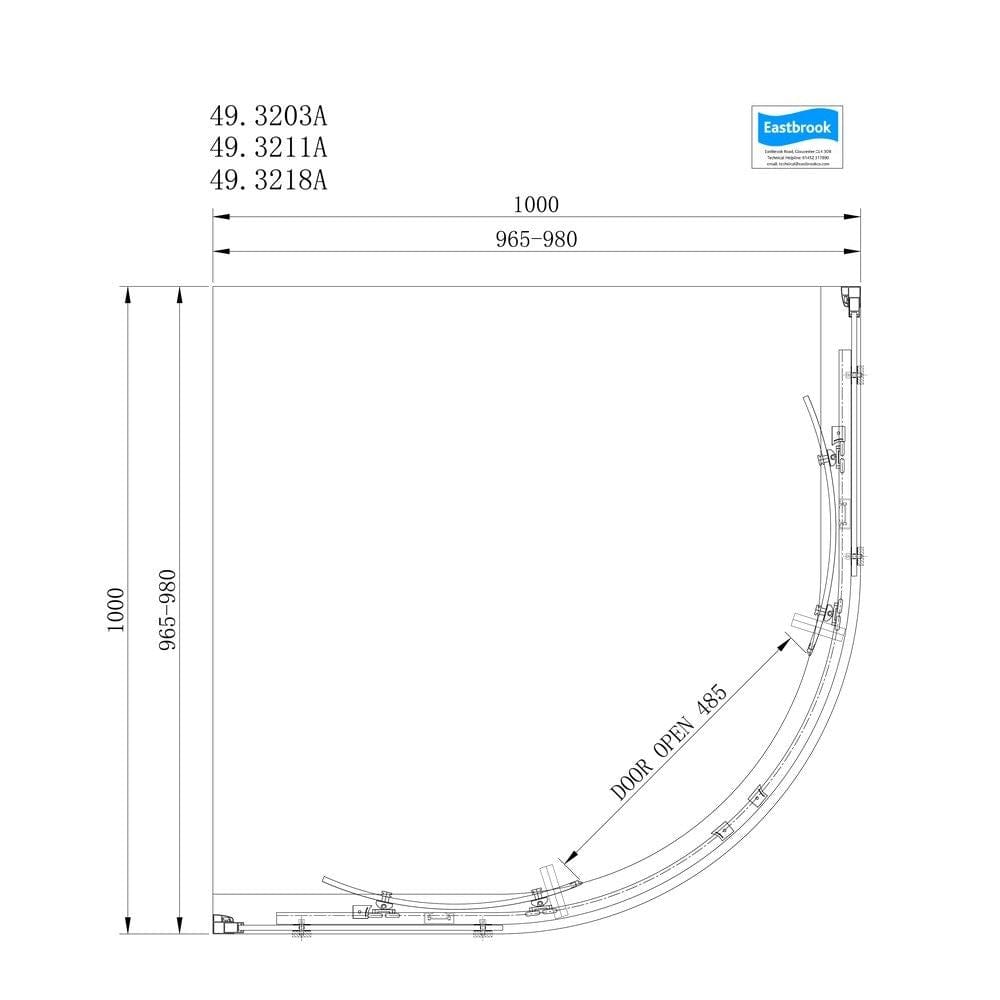 Eastbrook Quadrant Shower Enclosure Eastbrook Corniche 2000 8mm Quadrant Shower Enclosure