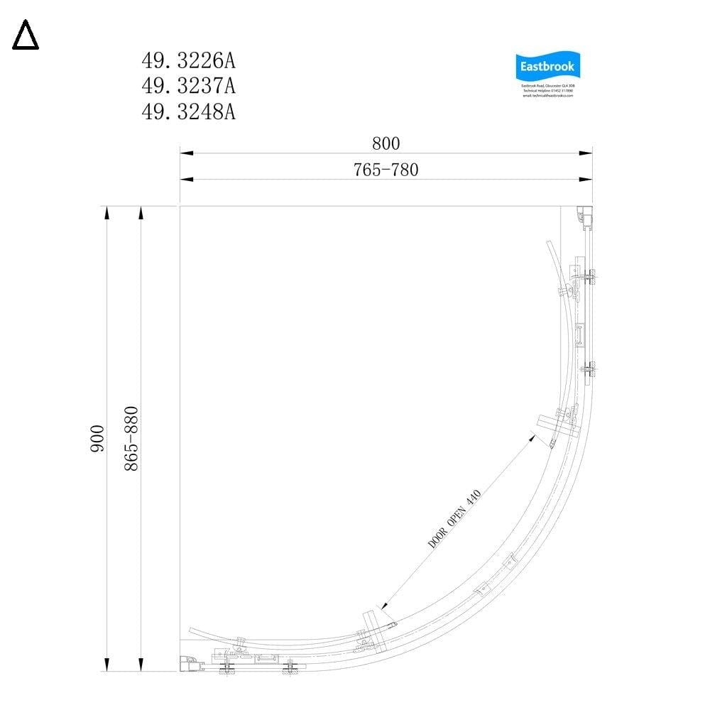 Eastbrook Corniche 2000 8mm Quadrant Shower Enclosure