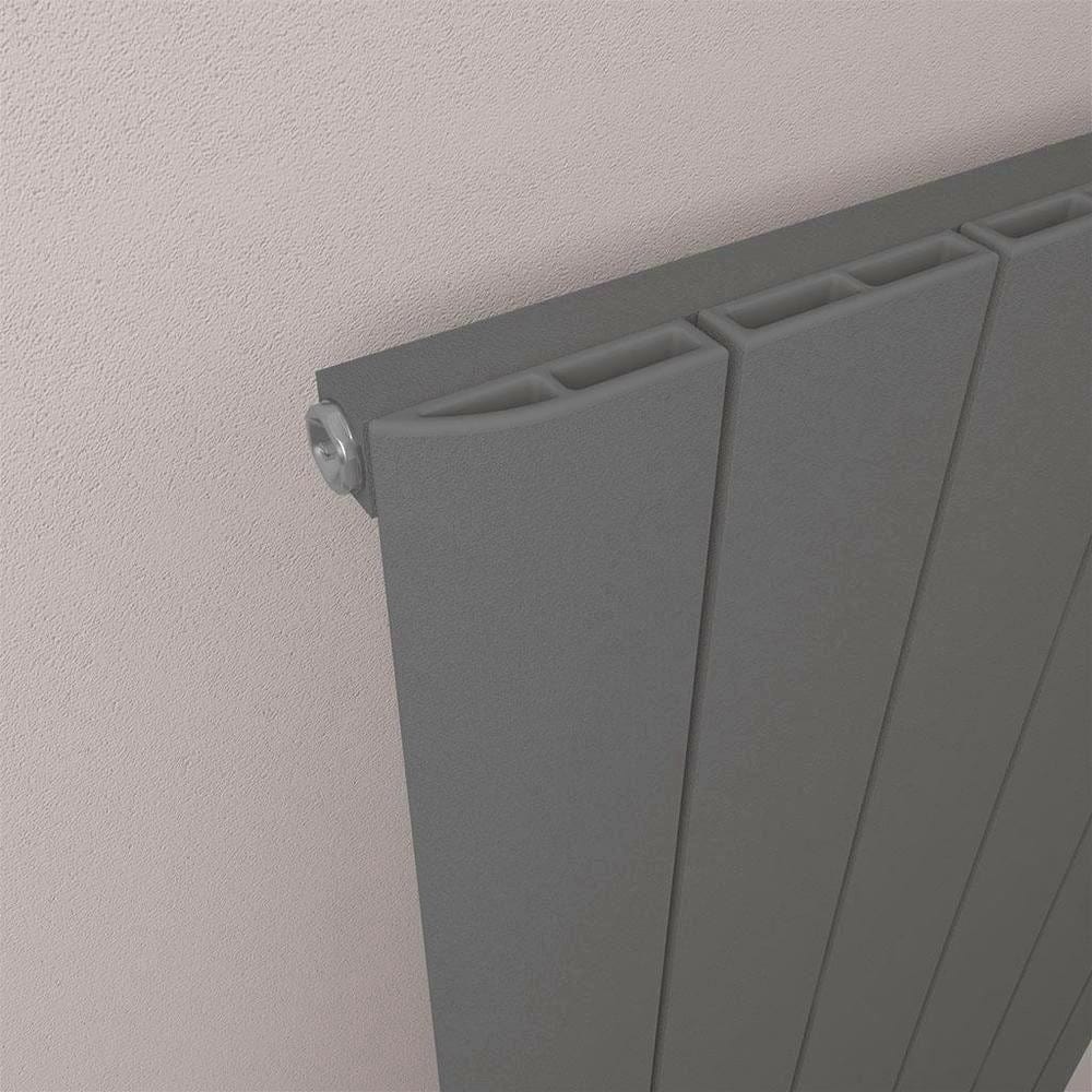 Eastbrook Panel Radiator Eastbrook Peretti Straight Vertical Aluminium Radiator in Matt Anthracite