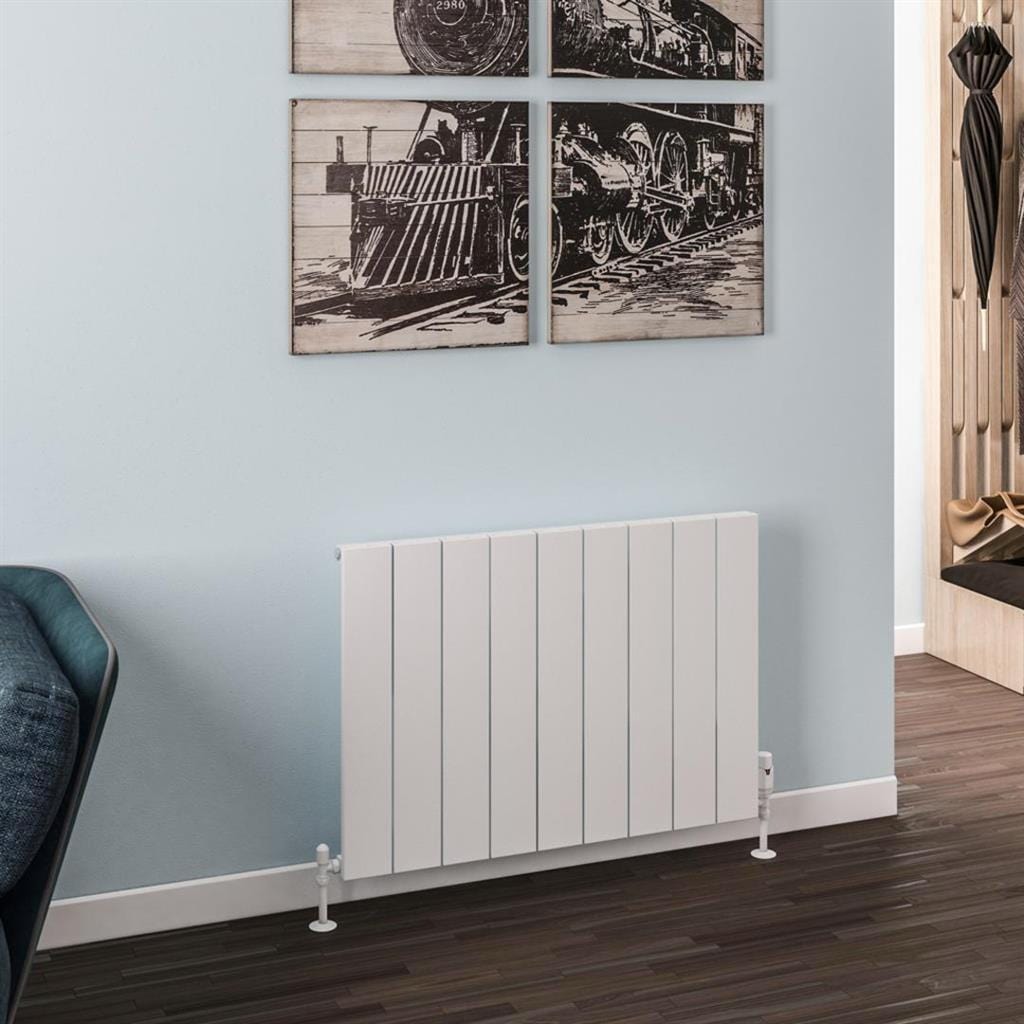 Eastbrook Panel Radiator 600 x 850 / Dual Fuel Eastbrook Rosano Straight Horizontal Aluminium Radiator in Matt White