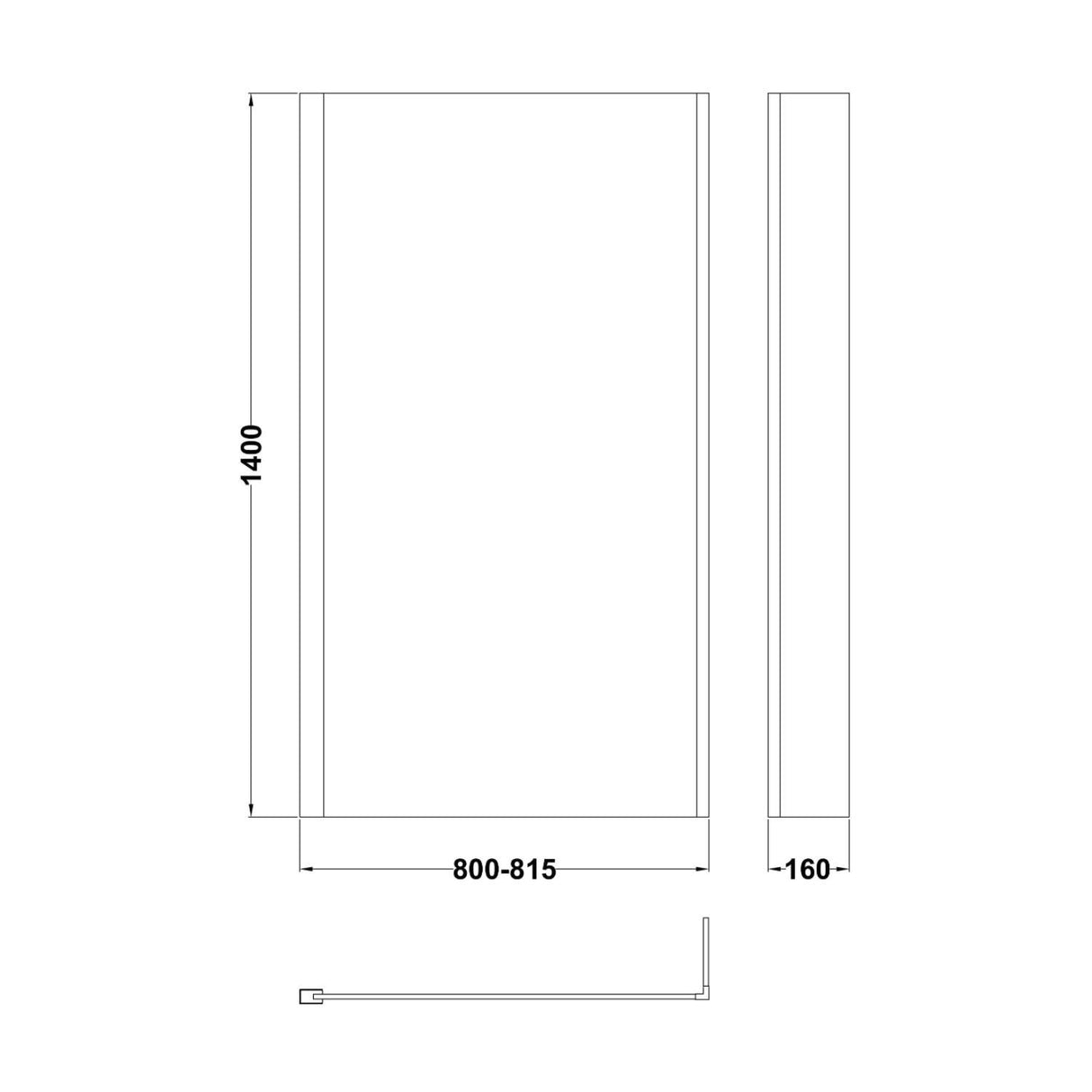 Aquarius LevAqua L-Shaped 6mm Hinged Bath Screen with Fixed Return