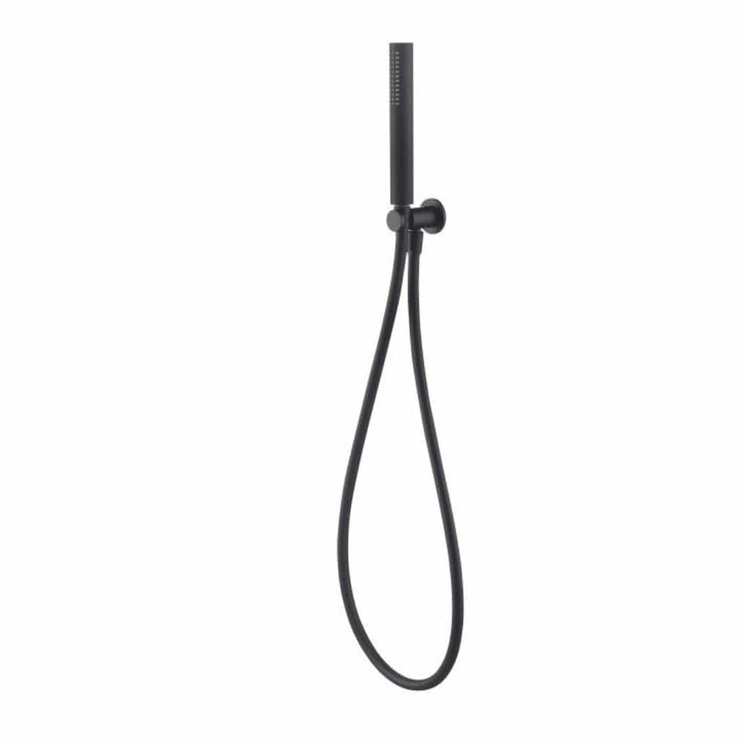 Aquarius Shower Handset Matt Black Aquarius RainLux Integrated Outlet Round Handheld Shower Kit