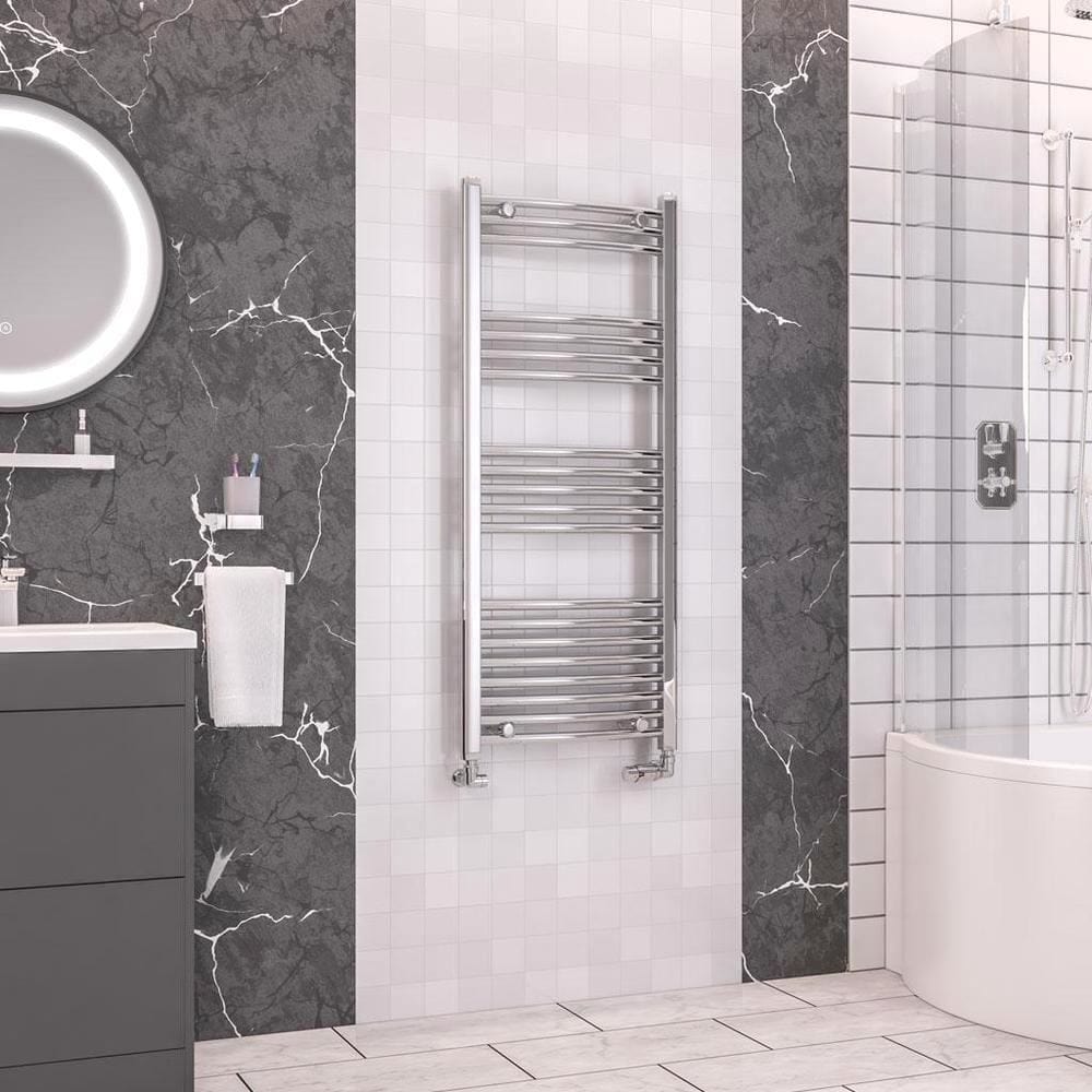 Eastbrook Wendover Curved Vertical Heated Towel Rail in Chrome