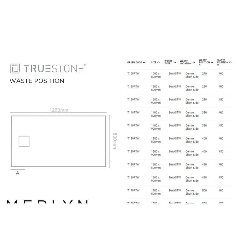 Merlyn Rectangle Shower Tray Merlyn Truestone Rectangle Shower Tray - 1400 x 900mm in Fossil Grey