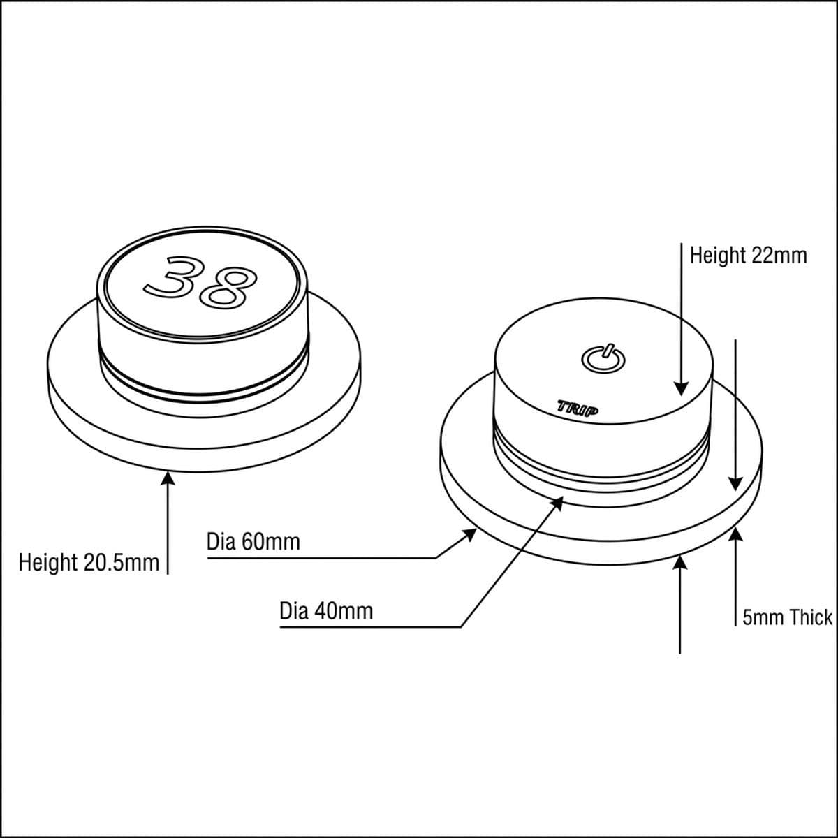 TED Concealed Shower Valve TED Togo 2/3 Outlet Concealed Digital Shower Valve with Ring Style Plate