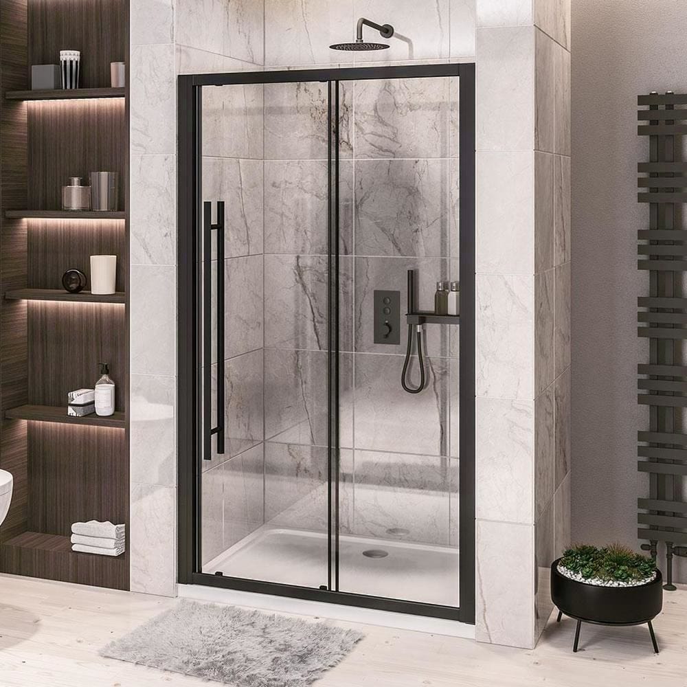 Eastbrook Sliding Shower Door Matt Black / 1600mm Eastbrook Vantage 2000 Sliding Shower Door