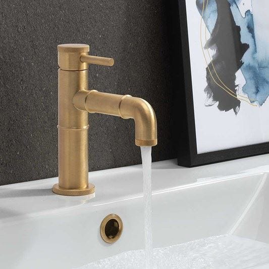 Crosswater Mono Basin Tap Unlacquered Brushed Brass Crosswater MPRO Industrial Mono Basin Mixer Tap