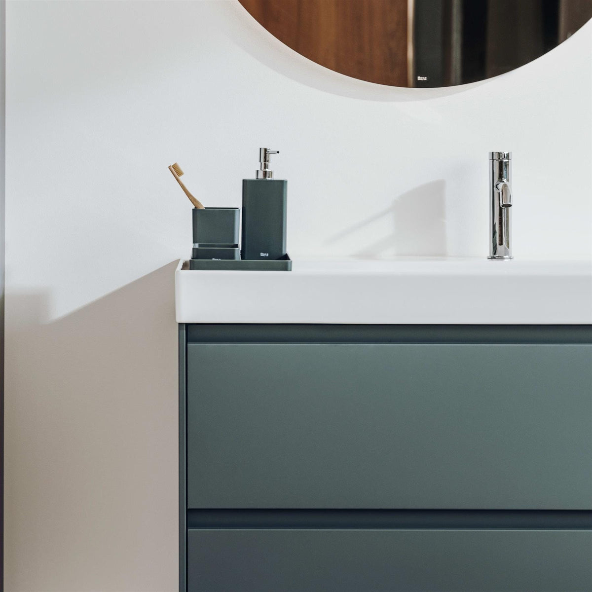 Roca Ona 800mm Wall Mounted Two Drawer Vanity Unit with Basin